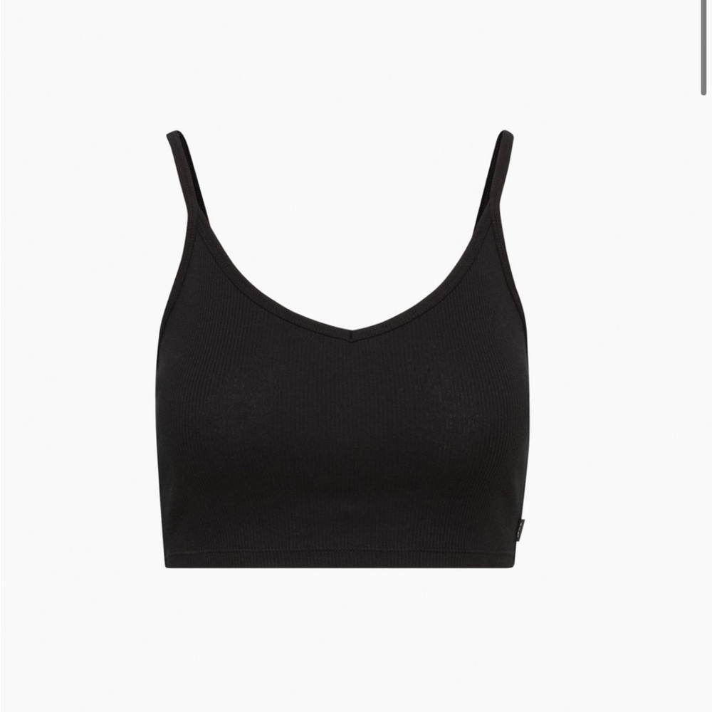 Aritzia V-Neck Crop Tank Top Diablo Black XS NWT